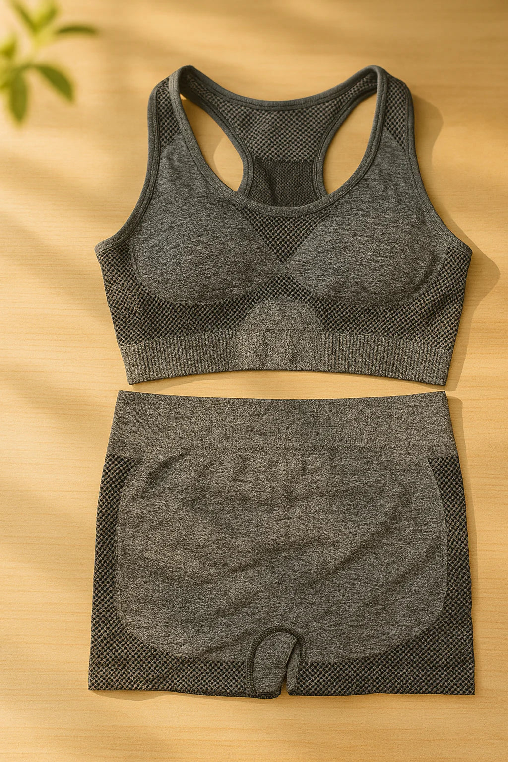Elastic Peach Yoga Tank Top Set 25.00 AED