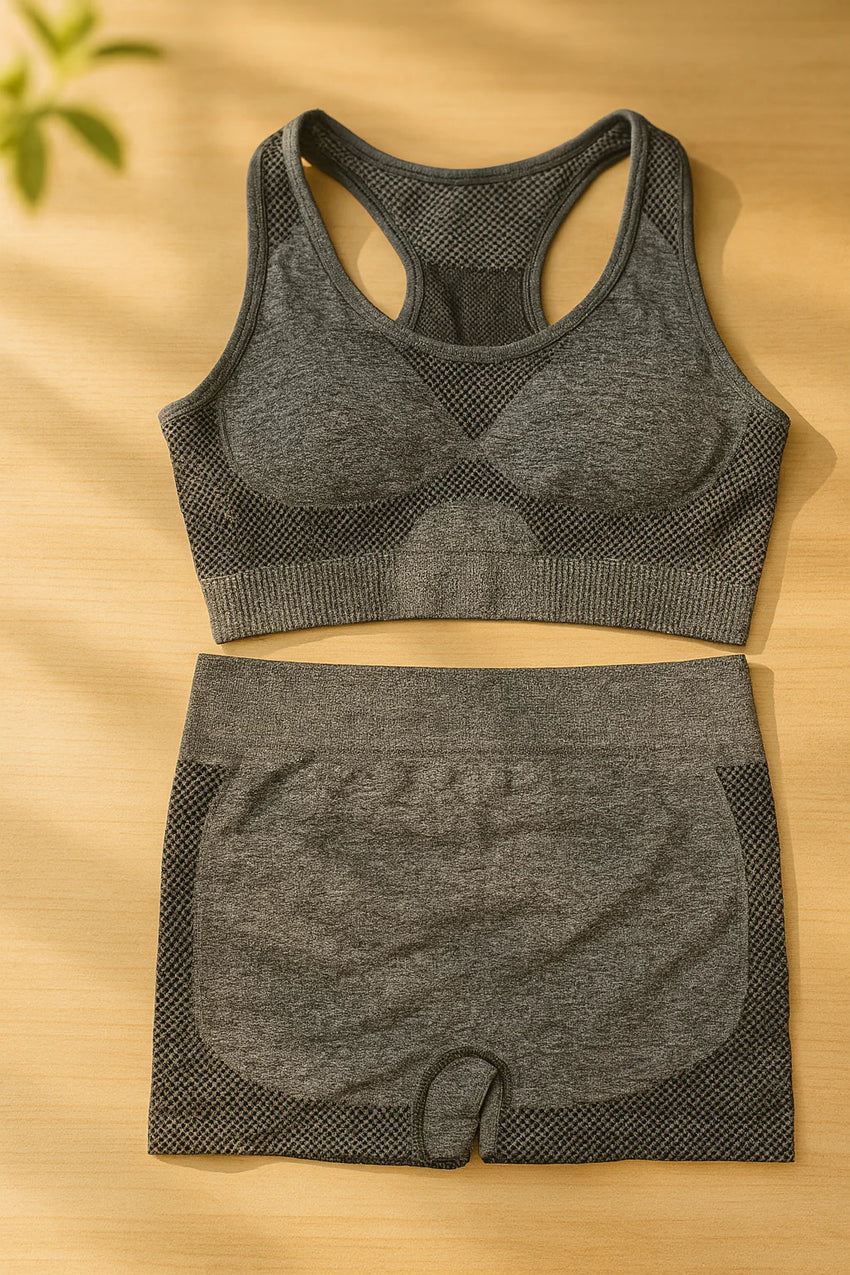 Elastic Peach Yoga Tank Top Set 25.00 AED