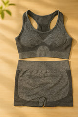 Elastic Peach Yoga Tank Top Set 25.00 AED