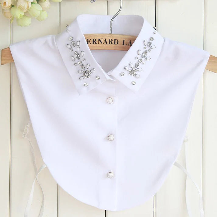 Chiffon Rhinestone Fake Collar Shirt Women's Shawl